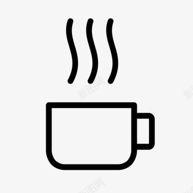 咖啡休息时间早餐热的图标图标