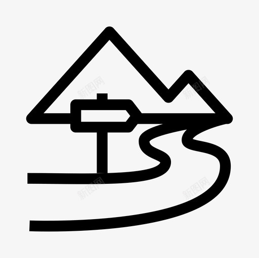 冒险小径山小径图标svg_新图网 https://ixintu.com 冒险小径 小径 山 旅行 野营轮廓图标集