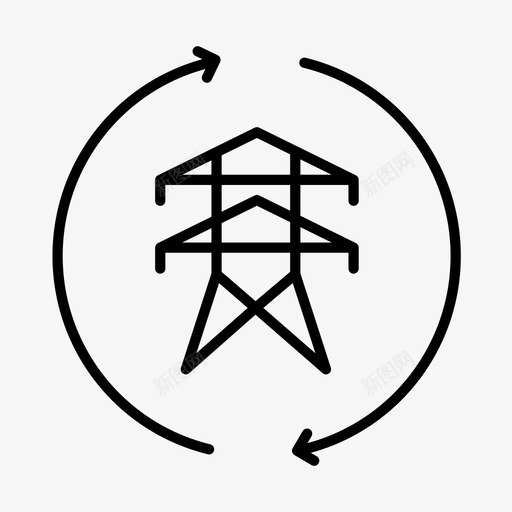 输电塔电力发电站图标svg_新图网 https://ixintu.com 发电站 可持续发展 电力 绿色能源 输电塔