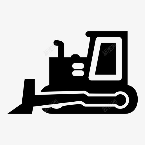 推土机履带式挖掘机图标svg_新图网 https://ixintu.com 履带式 拖拉机 挖掘机 推土机 机械 采矿