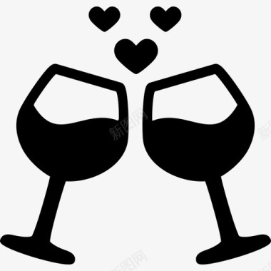 心形酒杯招牌做我的情人图标图标
