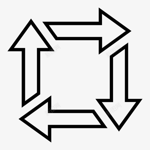 方形循环循环刷新图标svg_新图网 https://ixintu.com 刷新 循环 方形循环 旋转 箭头轮廓 重复
