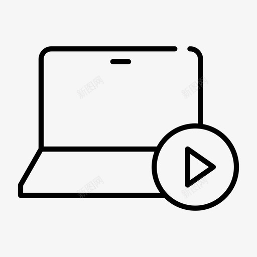 视频教程笔记本电脑播放器图标svg_新图网 https://ixintu.com 播放器 教育剪贴画 笔记本电脑 视频教程