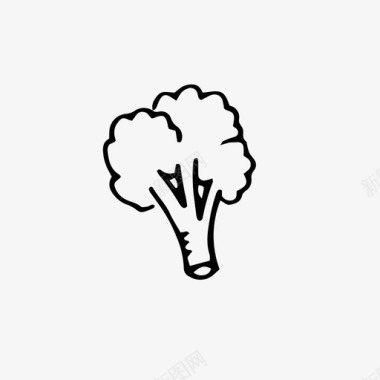 花椰菜涂鸦蔬菜图标图标