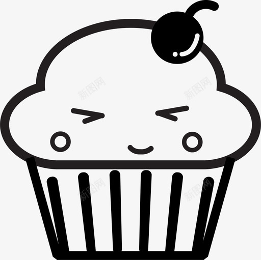 惊喜纸杯蛋糕甜点食物图标svg_新图网 https://ixintu.com 川菜 惊喜纸杯蛋糕 活的食物 甜点 食物