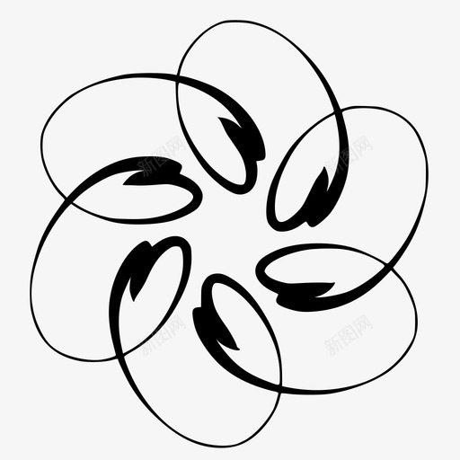 花抽象圆形图标svg_新图网 https://ixintu.com 圆形 形状 抽象 植物 自然 花