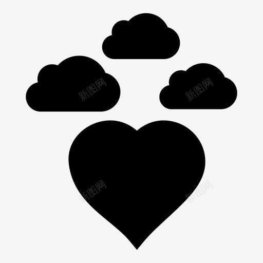 多云的心云预报图标svg_新图网 https://ixintu.com 云 多云的心 情人节的庆祝 爱的心 预报