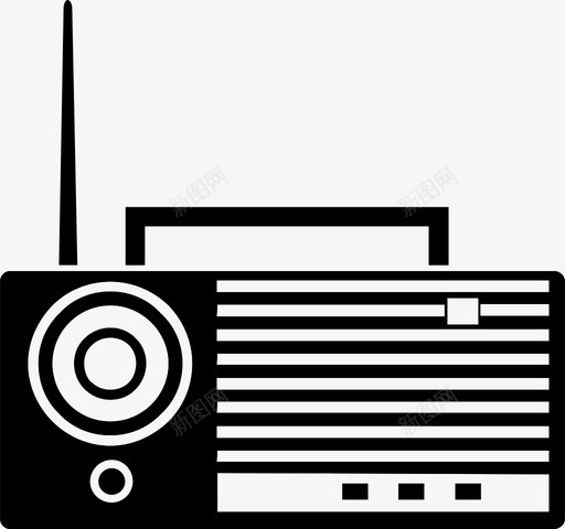 收音机古董广播图标svg_新图网 https://ixintu.com 古董 广播 收音机 无线电波 晶体管收音机