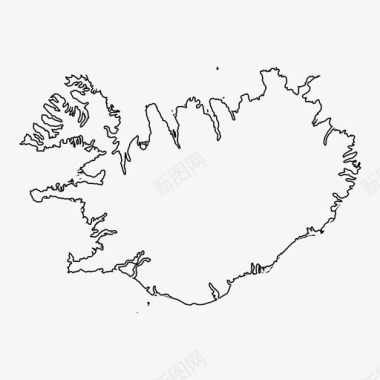 冰岛地图欧洲岛屿图标图标