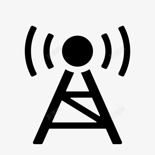 wifi塔通信塔信号塔图标svg_新图网 https://ixintu.com wifi塔 wifi天线 信号塔 无线天线 营销和广告字形v01 通信塔