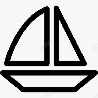 帆船运输poi道路轮廓图标图标