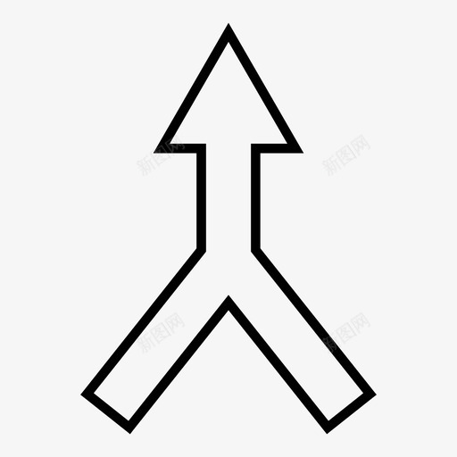 连接箭头向上聚合合并图标svg_新图网 https://ixintu.com 合并 箭头轮廓 聚合 连接 连接箭头向上