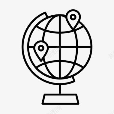 全球地理位置旅游图标图标