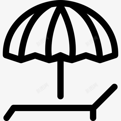 太阳伞和折叠椅建筑物公共场所概述图标svg_新图网 https://ixintu.com 公共场所概述 太阳伞和折叠椅 建筑物