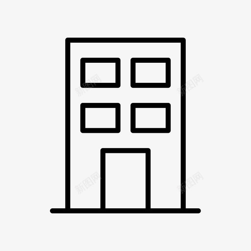 建筑公寓房产图标svg_新图网 https://ixintu.com 公寓 学习 建筑 房产 房地产 房间