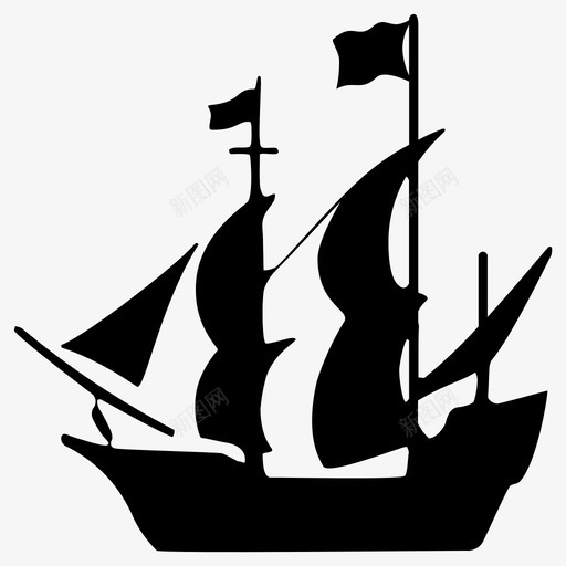 海盗船船护卫舰图标svg_新图网 https://ixintu.com 帆船 护卫舰 活版海盗图标 海盗船 船