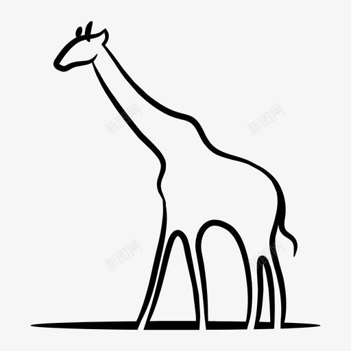 长颈鹿动物动物线图标svg_新图网 https://ixintu.com 动物 动物线 长颈鹿