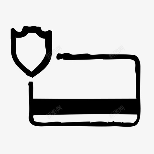 银行卡锁防护图标svg_新图网 https://ixintu.com 安全 草图2 银行卡 锁 防护