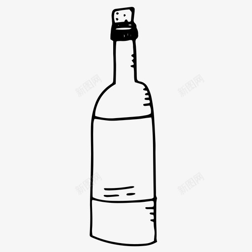 酒瓶酒涂鸦图标svg_新图网 https://ixintu.com 涂鸦 酒 酒瓶 食物涂鸦