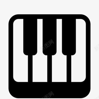 钢琴键娱乐乐器图标图标