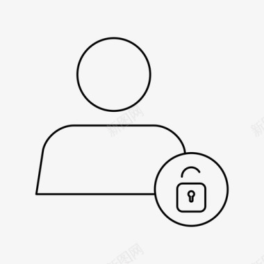 解锁用户帐户配置文件图标图标