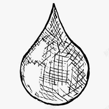 水滴油滴素描图标图标