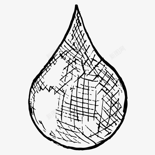 水滴油滴素描图标svg_新图网 https://ixintu.com 水滴 油滴 素描