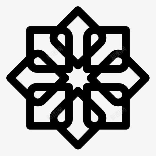 阿拉伯花纹星装饰伊斯兰图标svg_新图网 https://ixintu.com 伊斯兰 图案 装饰 阿拉伯花纹星