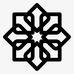 阿拉伯星月标志阿拉伯花纹星装饰伊斯兰图标高清图片