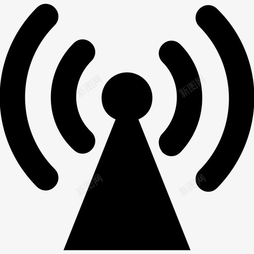 wifi塔天线通信图标svg_新图网 https://ixintu.com wifi塔 信号 天线 网络和通信材料字形图标 通信