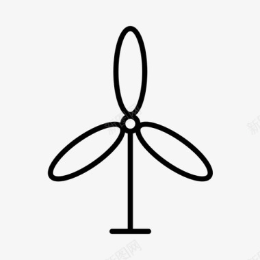 风力涡轮机生态环境图标图标
