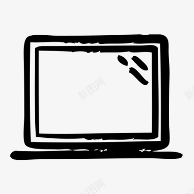 笔记本电脑互联网万维网素描2图标图标