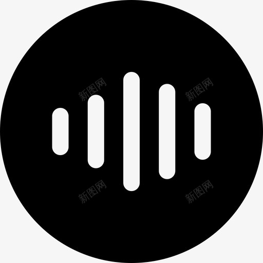 音乐播放器声波基本用户界面填充图标svg_新图网 https://ixintu.com 基本用户界面填充 声波 音乐播放器