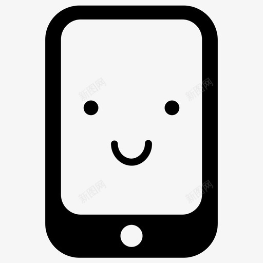 微笑智能手机android表情图标svg_新图网 https://ixintu.com android iphone 微笑智能手机 笑脸 表情