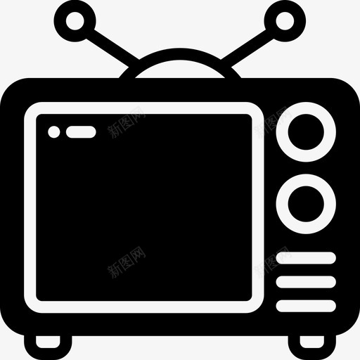 电视电视机技术图标svg_新图网 https://ixintu.com 复古技术坚实 技术 电视 电视机