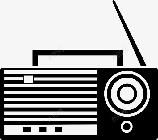 收音机古董广播图标svg_新图网 https://ixintu.com 古董 广播 收音机 无线电波 晶体管收音机