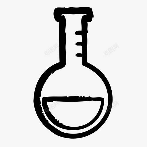 烧瓶教育实验图标svg_新图网 https://ixintu.com 学习 学校 实验 教育 烧瓶 科学 素描2