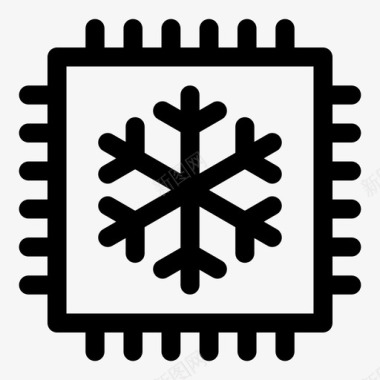 cpu冷却雪花纯线条图标图标