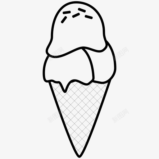 冰淇淋巧克力食物图标svg_新图网 https://ixintu.com 冰淇淋 冰淇淋蛋卷 巧克力 甜的 食物
