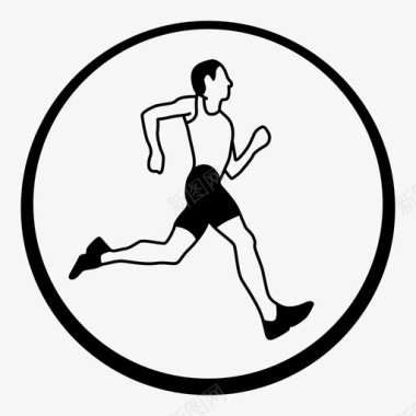 跑步者有氧运动慢跑图标图标