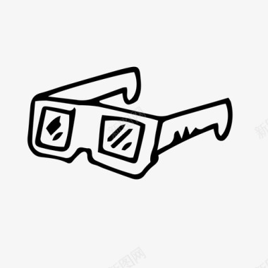 3d眼镜涂鸦电影图标图标