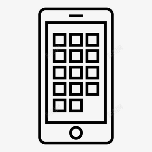 移动应用程序网格图标svg_新图网 https://ixintu.com 屏幕 应用程序 智能手机 移动 移动2 网格 触摸屏