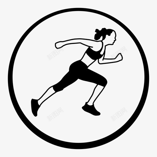 跑步女性有氧运动健身图标svg_新图网 https://ixintu.com 健身 慢跑 有氧运动 跑步 跑步女性 锻炼