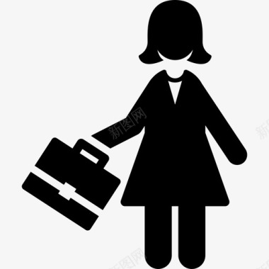 有公文包的女人人们职业女性图标图标