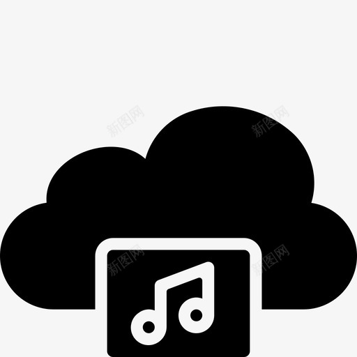 音乐云功能icloud图标svg_新图网 https://ixintu.com icloud 云功能 功能 歌曲 音乐云