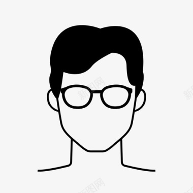 戴眼镜的人化身人图标图标