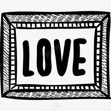 相框中的爱情词标牌情人节礼物图标图标
