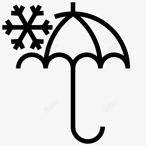 雨伞天气预报季节图标svg_新图网 https://ixintu.com 天气 天气预报 季节 雨伞 雪花