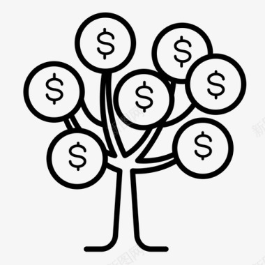 金钱树商业金融图标图标