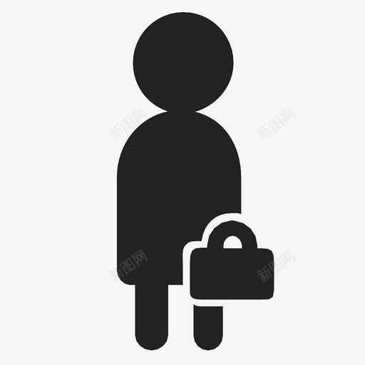 有公文包的人生意人商人图标svg_新图网 https://ixintu.com 可爱的小人物 商人 有公文包的人 生意人